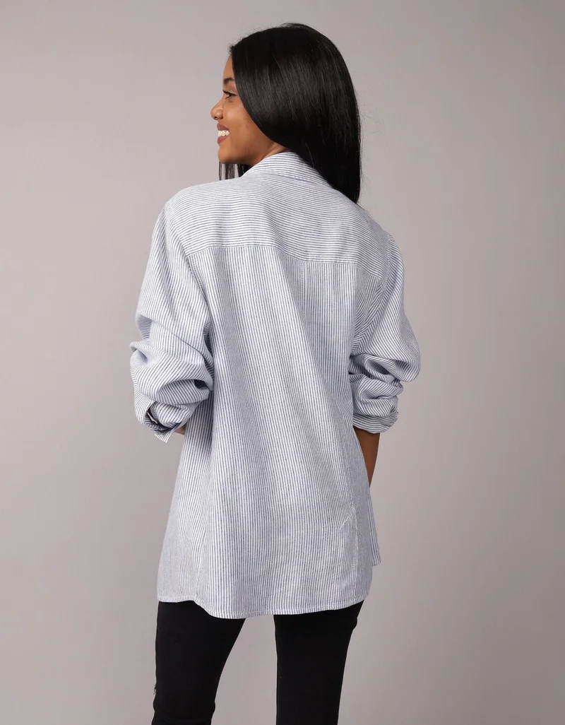 American Eagle  AE Weekend Vibes Long-Sleeve Button-Up Shirt for Women | Best Price UAE